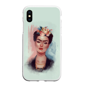 Чехол для iPhone XS Max матовый Frida: в Ухте, Силикон | Область печати: задняя сторона чехла, без боковых панелей | 8 march | 8 марта | cool girl | feminism | flower | frida | girl | kahlo | woman | в подарок | весна | девочкам | девочке | женские | женщинам | женщине | март | праздник | фем | феменизм | фрида кало | цветочки | цветы