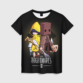 Женская футболка 3D с принтом LITTLE NIGHTMARES 2 в Ухте, 100% полиэфир ( синтетическое хлопкоподобное полотно) | прямой крой, круглый вырез горловины, длина до линии бедер | little nightmares | little nightmares 2 | six | игры | комиксы | шестая