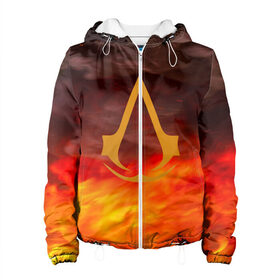 Женская куртка 3D с принтом Assassin’s Creed в Ухте, ткань верха — 100% полиэстер, подклад — флис | прямой крой, подол и капюшон оформлены резинкой с фиксаторами, два кармана без застежек по бокам, один большой потайной карман на груди. Карман на груди застегивается на липучку | creed | game | origins | syndicate | альтаир | ассасин