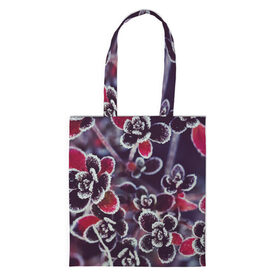 Шоппер 3D Цветы: в Ухте, 100% полиэстер | Плотность: 200 г/м2; Размер: 34×35 см; Высота лямок: 30 см | flowers | ветка | снег | флора | цветы