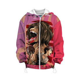 Детская куртка 3D с принтом Attack on titan Атака титан в Ухте, 100% полиэстер | застежка — молния, подол и капюшон оформлены резинкой с фиксаторами, по бокам — два кармана без застежек, один потайной карман на груди, плотность верхнего слоя — 90 г/м2; плотность флисового подклада — 260 г/м2 | Тематика изображения на принте: anime | attack on titan | аниме | анимэ | армин | атака титанов | йегер | микаса аккерман | эрден
