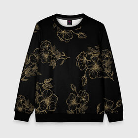 Детский свитшот 3D с принтом Весенняя ночь в Ухте, 100% полиэстер | свободная посадка, прямой крой, мягкая тканевая резинка на рукавах и понизу свитшота | art | casual | арт | весна | искусство | лепестки | лепесток | минимализм | ночь | стиль | темнота | цветы