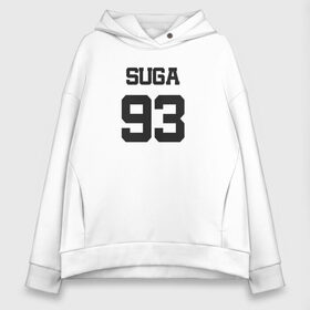 Женское худи Oversize хлопок с принтом BTS - Suga 93 в Ухте, френч-терри — 70% хлопок, 30% полиэстер. Мягкий теплый начес внутри —100% хлопок | боковые карманы, эластичные манжеты и нижняя кромка, капюшон на магнитной кнопке | agust | agust d | boysband | bts | k pop | korea | korean | music | suga | suga 93 | бтс | к поп | кей поп | корейская | корейский | корея | кпоп | музыка | суга | шуга | шуга 93