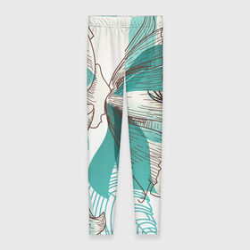 Леггинсы 3D с принтом Цветок в Ухте, 80% полиэстер, 20% эластан | Эластичный пояс, зауженные к низу, низкая посадка | линии | минимализм | растение | цветок