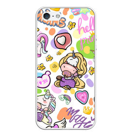Чехол для iPhone 5/5S матовый с принтом Милые единороги в Ухте, Силикон | Область печати: задняя сторона чехла, без боковых панелей | анимэ | единороги | любовь | мечта | пони | сердце