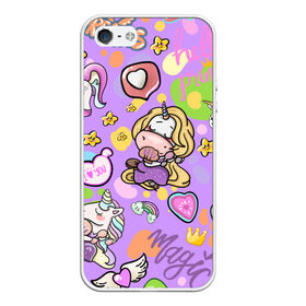 Чехол для iPhone 5/5S матовый с принтом Милые единороги 2 в Ухте, Силикон | Область печати: задняя сторона чехла, без боковых панелей | анимэ | единороги | любовь | мечта | пони | сердце