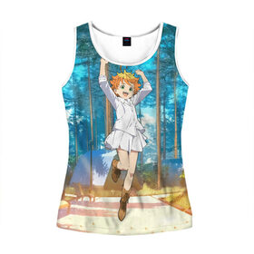 Женская майка 3D с принтом Обещанный Неверленд в Ухте, 100% полиэстер | круглая горловина, прямой силуэт, длина до линии бедра | yakusoku no neverland | аниме | аниме персонаж | анимесериал | бесконечное лето | грейс филд | норман | обещанная страна грёз | обещанный неверленд | эмма