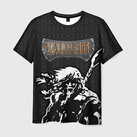 Мужская футболка 3D с принтом Valheim Viking. в Ухте, 100% полиэфир | прямой крой, круглый вырез горловины, длина до линии бедер | fejd | valheim | вальхейм | викинг | викинги | выживание | выживач | игра