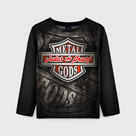 Детский лонгслив 3D с принтом JUDAS PRIEST в Ухте, 100% полиэстер | длинные рукава, круглый вырез горловины, полуприлегающий силуэт
 | heavy metal | judas priest | metal | metal gods | группы | джудас прист | метал | роб хэлфорд | хард рок | хеви метал