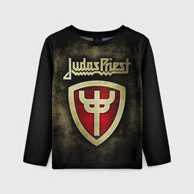 Детский лонгслив 3D с принтом JUDAS PRIEST в Ухте, 100% полиэстер | длинные рукава, круглый вырез горловины, полуприлегающий силуэт
 | heavy metal | judas priest | metal | metal gods | группы | джудас прист | метал | роб хэлфорд | хард рок | хеви метал