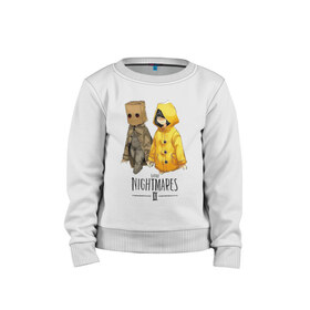 Детский свитшот хлопок с принтом Little Nightmares 2 в Ухте, 100% хлопок | круглый вырез горловины, эластичные манжеты, пояс и воротник | little nightmares | игра | страшилка | страшная игра | ужас | хоррор