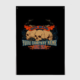 Постер Skulls: в Ухте, 100% бумага
 | бумага, плотность 150 мг. Матовая, но за счет высокого коэффициента гладкости имеет небольшой блеск и дает на свету блики, но в отличии от глянцевой бумаги не покрыта лаком | art | body | bones | dead | drawing | face | graffiti | head | roses | skeleton | skul | skull | ад | арт | голова | граффити | зло | кости | лицо | металл | нарисованный | розы | рок | скелет | скул | скулл | три черепа | тьма