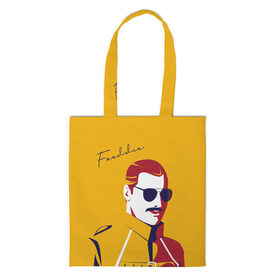 Шоппер 3D с принтом QUEEN FREDDY в Ухте, 100% полиэстер | Плотность: 200 г/м2; Размер: 34×35 см; Высота лямок: 30 см | english | freddy | music | queen | rock | автограф | британия | королева | куин | музыка | рок | фредди меркури