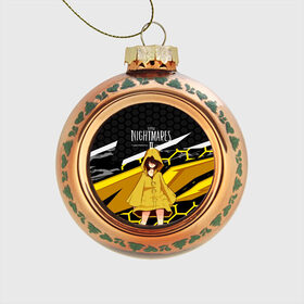 Стеклянный ёлочный шар с принтом Little Nightmares 2 в Ухте, Стекло | Диаметр: 80 мм | little nightmares | игра | страшилка | страшная игра | ужас | хоррор