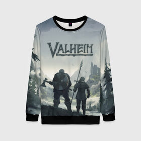 Женский свитшот 3D с принтом Valheim | Валхейм в Ухте, 100% полиэстер с мягким внутренним слоем | круглый вырез горловины, мягкая резинка на манжетах и поясе, свободная посадка по фигуре | valheim | vikings | валхейм | викинги | воин | копье | топор | щит