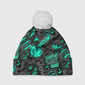 Шапка 3D c помпоном Comics Style: в Ухте, 100% полиэстер | универсальный размер, печать по всей поверхности изделия | bang | bomb | boom | comics | demon | hello | japan | neon | oni | smile | style | wow | демон | комикс | комиксы | неон | огонь | они | смайл | смайлик | стиль | улыбка | япония