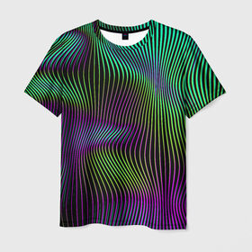 Мужская футболка 3D с принтом Современная абстракция в Ухте, 100% полиэфир | прямой крой, круглый вырез горловины, длина до линии бедер | абстракция | арт | геометрия | градиент | линии | полосы