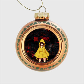 Стеклянный ёлочный шар с принтом Little Nightmares 2 в Ухте, Стекло | Диаметр: 80 мм | little nightmares | игра | страшилка | страшная игра | ужас | хоррор