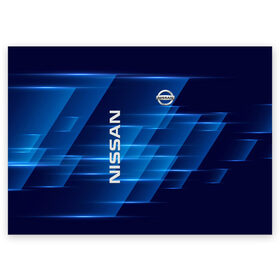 Поздравительная открытка с принтом Nissan в Ухте, 100% бумага | плотность бумаги 280 г/м2, матовая, на обратной стороне линовка и место для марки
 | auto | nissan | sport | авто | автомобили | автомобиль | автомобильные | бренд | внедорожники | легковые | марка | пикапы | спорт