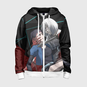 Детская толстовка 3D на молнии с принтом Akudama Drive в Ухте, 100% полиэстер |  манжеты и пояс оформлены широкой мягкой резинкой, двухслойный капюшон со шнурком для регулировки, спереди карманы и застежка-молния
 | akudama drive | anime | japan | manga | tomoyo kurosawa | акудама драйв | аниме | манга