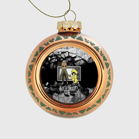 Стеклянный ёлочный шар с принтом Little Nightmares 2 в Ухте, Стекло | Диаметр: 80 мм | little nightmares | игра | страшилка | страшная игра | ужас | хоррор