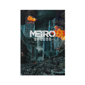 Обложка для паспорта матовая кожа с принтом Metro Exodus в Ухте, натуральная матовая кожа | размер 19,3 х 13,7 см; прозрачные пластиковые крепления | 2033 | exodus | metro | metro 2033 | metro exodus | stalker | апокалипсис | диггер | дигеры | метро | разрушка | эпидемия