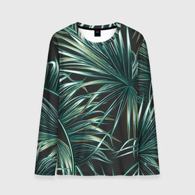 Мужской лонгслив 3D с принтом Папоротник в Ухте, 100% полиэстер | длинные рукава, круглый вырез горловины, полуприлегающий силуэт | листья | папоротник | природа | растение | тропики