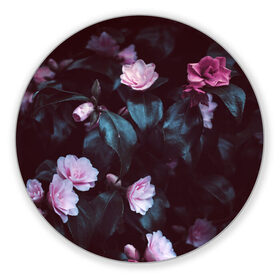 Коврик для мышки круглый Розовые цветы: в Ухте, резина и полиэстер | круглая форма, изображение наносится на всю лицевую часть | flowers | зелень | розовые цветы | цветочки | цветы
