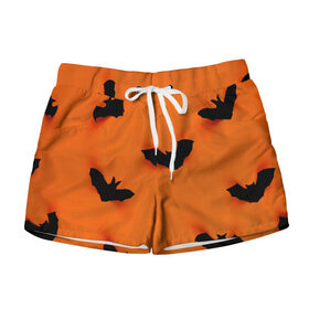 Женские шорты 3D с принтом Летучие мышки в Ухте, 100% полиэстер | прямой крой, два кармана без застежек по бокам. Мягкая трикотажная резинка на поясе, внутри которой широкие завязки. Длина до середины бедра | art | casual | арт | градиент | летучие | летучие мыши | минимализм | мыши | мышки | структура | текстура