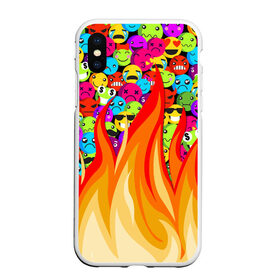 Чехол для iPhone XS Max матовый с принтом SLAVA MARLOW - Смайлики в Ухте, Силикон | Область печати: задняя сторона чехла, без боковых панелей | Тематика изображения на принте: clip | emoji | emojji | feat | fire | flame | manny | music | tik tok | video | готлиб | клип | ля ля ля | марлов | марлоу | музыка | мэнни | реп | рэп | слава | тик ток | ты горишь как огонь | ты мне очень нравишься | у меня агония | 