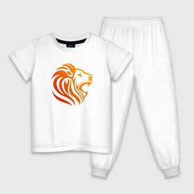 Детская пижама хлопок с принтом HEAD LION в Ухте, 100% хлопок |  брюки и футболка прямого кроя, без карманов, на брюках мягкая резинка на поясе и по низу штанин
 | animal | beast | cat | cute | fluffy | hunter | lion | lion cub | lion king | mane | predator | red | tail | yellow | большая кошка | грива | животное | зверь | король лев | кот | лев | лёвушка | львенок | милый | муфаса | охотник | пушистый 