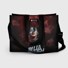 Сумка-шоппер 3D с принтом Билли Айлиш в Ухте, 100% полиэстер | застегивается на металлическую кнопку; внутренний карман застегивается на молнию. Стенки укреплены специальным мягким материалом, чтобы защитить содержимое от несильных ударов
 | bad guy | billie | billie eilish | billieeilish | билли | билли айлиш