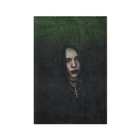 Обложка для паспорта матовая кожа с принтом Билли Айлиш в Ухте, натуральная матовая кожа | размер 19,3 х 13,7 см; прозрачные пластиковые крепления | bad guy | billie | billie eilish | billieeilish | билли | билли айлиш