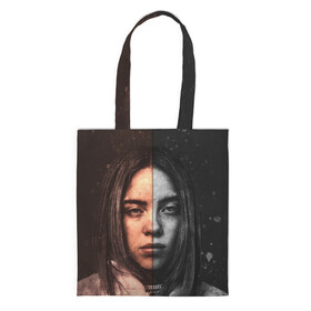 Шоппер 3D с принтом Билли Айлиш в Ухте, 100% полиэстер | Плотность: 200 г/м2; Размер: 34×35 см; Высота лямок: 30 см | bad guy | billie | billie eilish | billieeilish | билли | билли айлиш