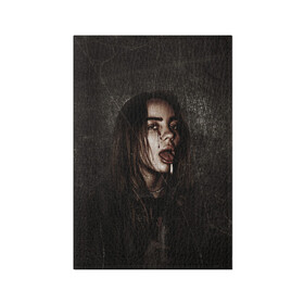 Обложка для паспорта матовая кожа с принтом Билли Айлиш в Ухте, натуральная матовая кожа | размер 19,3 х 13,7 см; прозрачные пластиковые крепления | bad guy | billie | billie eilish | billieeilish | билли | билли айлиш