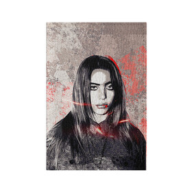 Обложка для паспорта матовая кожа с принтом Билли Айлиш в Ухте, натуральная матовая кожа | размер 19,3 х 13,7 см; прозрачные пластиковые крепления | bad guy | billie | billie eilish | billieeilish | билли | билли айлиш