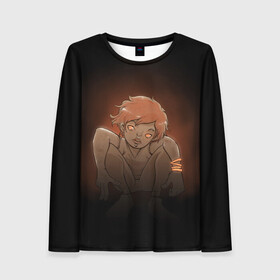 Женский лонгслив 3D с принтом Мальчик Демон в Ухте, 100% полиэстер | длинные рукава, круглый вырез горловины, полуприлегающий силуэт | dark | демон | мальчик | пирсинг | рыжий мальчик