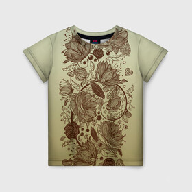 Детская футболка 3D чехол дудлинг цветы: в Ухте, 100% гипоаллергенный полиэфир | прямой крой, круглый вырез горловины, длина до линии бедер, чуть спущенное плечо, ткань немного тянется | арт | дудлинг | контуры | природный | рисунок | творческий | узор | цветы | чехол