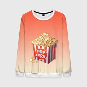Мужской свитшот 3D с принтом попкорн рисунок в Ухте, 100% полиэстер с мягким внутренним слоем | круглый вырез горловины, мягкая резинка на манжетах и поясе, свободная посадка по фигуре | вкусняшка | воздушная кукуруза | еда | кино | кинопросмотр | киносеанс | кинотеатр | попкорн