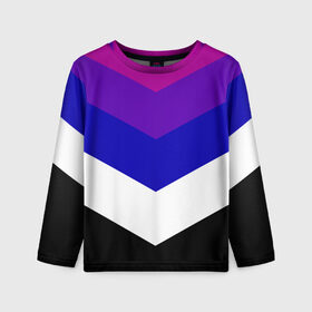 Детский лонгслив 3D с принтом Полосы в Ухте, 100% полиэстер | длинные рукава, круглый вырез горловины, полуприлегающий силуэт
 | геометрия | линии | минимализм | полосы | треугольник