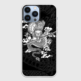Чехол для iPhone 13 Pro Max с принтом ДРАКОН | DRAGON в Ухте,  |  | Тематика изображения на принте: anime | china | dragon | japan | katana | samurai | smoke | snake | sword | tattoo | аниме | дракон | дым | змей | катана | китай | меч | самурай | тату | татуировка | япония