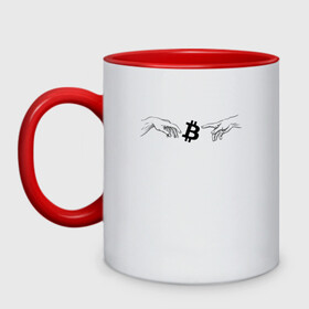 Кружка двухцветная с принтом BITCOIN КРИПТОВАЛЮТА (Z) в Ухте, керамика | объем — 330 мл, диаметр — 80 мм. Цветная ручка и кайма сверху, в некоторых цветах — вся внутренняя часть | Тематика изображения на принте: binance coin | bitcoin | blockchain | btc | cardano | crypto | ethereum | litecoin | polkadot | tether | xrp | биткоин | блокчейн | валюта | деньги | криптовалюта | майнер | майнинг | цифровая валюта | цифровое золото | эфир