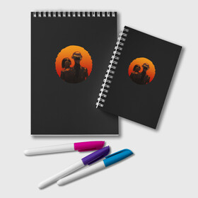 Блокнот с принтом Daft Sunset в Ухте, 100% бумага | 48 листов, плотность листов — 60 г/м2, плотность картонной обложки — 250 г/м2. Листы скреплены удобной пружинной спиралью. Цвет линий — светло-серый
 | Тематика изображения на принте: acces | after | all | better | crush | da | daft | dance | discovery | faster | funk | get | harder | homework | human | instant | lose | lucky | memories | more | one | punk | random | stronger | time | to | yourself | бангальтер | дафт 