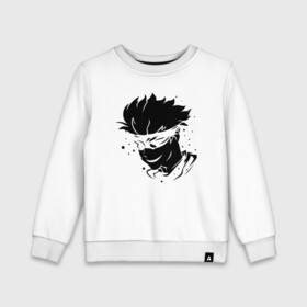 Детский свитшот хлопок с принтом JUJUTSU KAISEN граффити в Ухте, 100% хлопок | круглый вырез горловины, эластичные манжеты, пояс и воротник | Тематика изображения на принте: anime | boy | gg | gojou | jujutsu | kaisen | kun | mag | satoru | superhero | аниме | белое | битва | гг | глаза | глазах | годзё | капли | краски | кун | лицо | маг | магическая | на | персонаж | персонажа | повязка | сатору