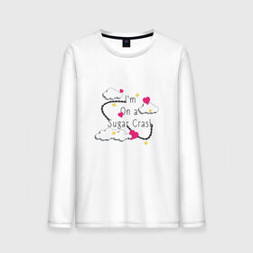 Мужской лонгслив хлопок с принтом Im On A Sugar Crash в Ухте, 100% хлопок |  | Тематика изображения на принте: crash | sugar | краш | мем | песня | прикол | шугар