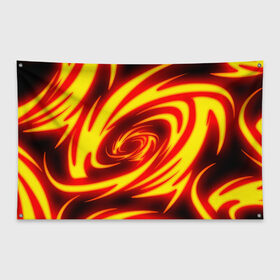 Флаг-баннер с принтом ОГНЕННЫЕ ВОЛНЫ | FIRE STRIPES в Ухте, 100% полиэстер | размер 67 х 109 см, плотность ткани — 95 г/м2; по краям флага есть четыре люверса для крепления | abstraction | geometry | hexagon | neon | paints | stripes | texture | triangle | абстракция | брызги | геометрия | краски | неон | соты | текстура