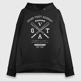 Женское худи Oversize хлопок с принтом GRAND THEFT ACADEMY в Ухте, френч-терри — 70% хлопок, 30% полиэстер. Мягкий теплый начес внутри —100% хлопок | боковые карманы, эластичные манжеты и нижняя кромка, капюшон на магнитной кнопке | 4 | 5 | five | games | grand theft auto | gta | gta v | los santos | online | rockstar | san andreas | великое авто воровство | гта | гташка | игры | логотип | лос сантос | майкл | мафия | ограбление | онлайн | пеф | рокстар | самп | сан андреас 
