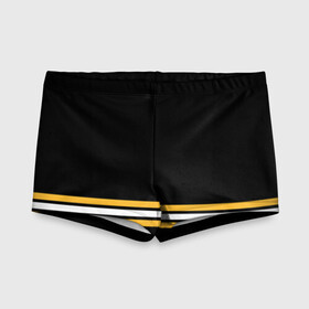 Детские купальные плавки 3D Бостон Брюинз (Форма2): в Ухте, Полиэстер 85%, Спандекс 15% | Слитный крой, подклад по переду изделия, узкие бретели | nhl | бостон брюинз | бостон брюинз форма | нхл | хоккей