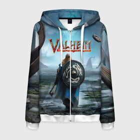 Мужская толстовка 3D на молнии с принтом Valheim в Ухте, 100% полиэстер | длина до линии бедра, манжеты и пояс оформлены мягкой тканевой резинкой, двухслойный капюшон со шнурком для регулировки, спереди молния, по бокам два кармана | fantasy | mmo | normanni | valheim | valve | viking | vikingar | vikingene | vikinger | vikings | валхейм | вальгалла | вальх | вальхалла | вальхейм | варяги | викинг | викинги | выживалка | игра | королевская битва | ммо | норман | рагнарек | р