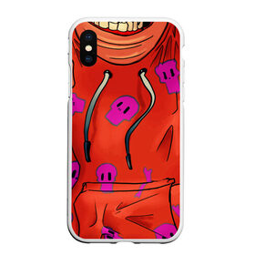 Чехол для iPhone XS Max матовый с принтом Арт пакман в Ухте, Силикон | Область печати: задняя сторона чехла, без боковых панелей | арт | оранжевый | пакман | парень | три | человек